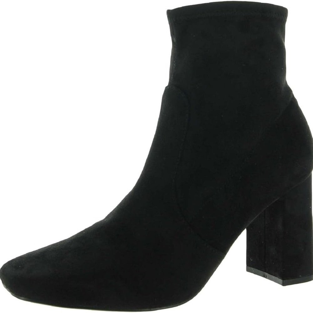 Marc Fisher Faux Suede Ankle Boots Black 6.5